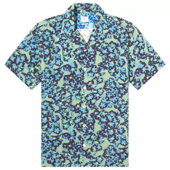 Рубашка с коротким рукавом Paul Smith Flower Print Vacation Shirt, зеленый