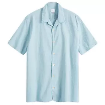 Рубашка с коротким рукавом Paul Smith Seersucker Vacation Shirt, синий
