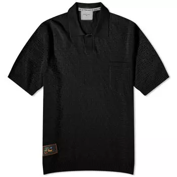 Рубашка с коротким рукавом Percival Blackjack Negroni Knitted Polo, черный