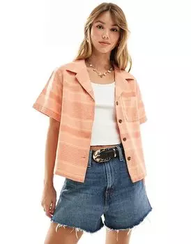 Рубашка с коротким рукавом revere с текстурой оранжевого цвета Wrangler