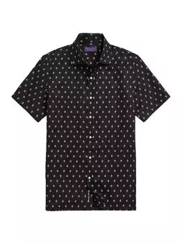 Рубашка с коротким рукавом с геометрическим принтом Ralph Lauren Purple Label, черный