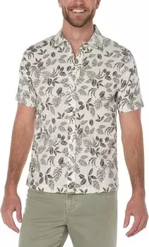 Рубашка с коротким рукавом с пальмовым принтом Liverpool Los Angeles, цвет Porcelain/Olive