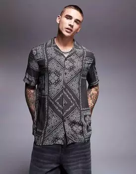 Рубашка с коротким рукавом с принтом банданы River Island