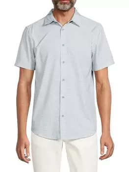 Рубашка с коротким рукавом с принтом Kenneth Cole, синий