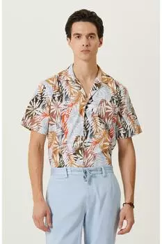 Рубашка с коротким рукавом с ярким принтом Network, разноцветный