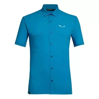 Рубашка с коротким рукавом Salewa Puez Minicheck 2 Dryton, синий