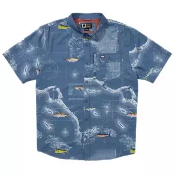 Рубашка с коротким рукавом Salty Crew Flagship uv button up, синий