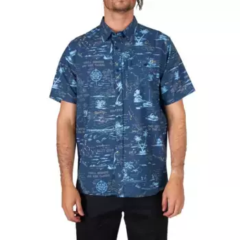 Рубашка с коротким рукавом Salty Crew Seafarer Tech Woven, синий