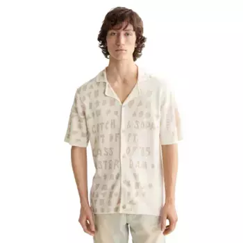 Рубашка с коротким рукавом Scotch & Soda Jacquard Knitted, бежевый