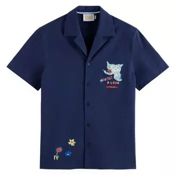 Рубашка с коротким рукавом Scotch & Soda Placement, синий