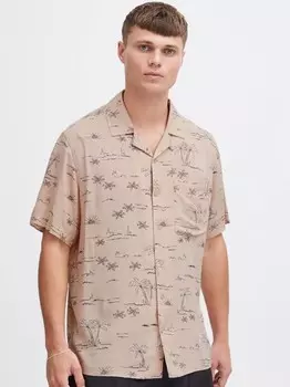 Рубашка с коротким рукавом сдиан Solid, бежевый