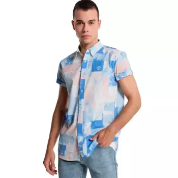 Рубашка с коротким рукавом Six Valves 805, синий