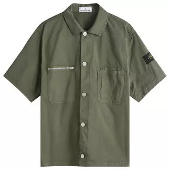Рубашка с коротким рукавом Stone Island Stretch-Tc Garment Dyed Short Sleeve Overshirt, цвет Musk