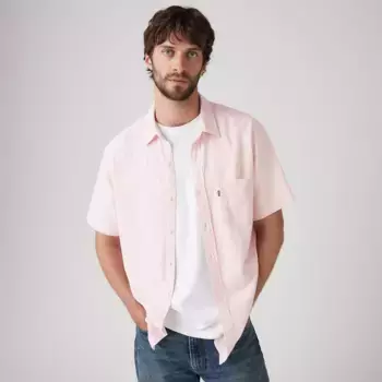 Рубашка с коротким рукавом Sunset из хлопка и льна с одним карманом Levi's, цвет Marys Rose - Pink