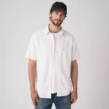 Рубашка с коротким рукавом Sunset из хлопка и льна с одним карманом Levi's, цвет Carlin Stripe Bright - Multi-Color