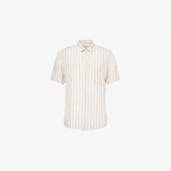 Рубашка с коротким рукавом Sunspel полосатая льняная, мультиколор