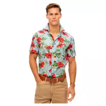 Рубашка с коротким рукавом Superdry Hawaiian Print, синий