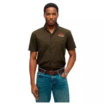 Рубашка с коротким рукавом Superdry Mechanic, зеленый