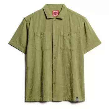 Рубашка с коротким рукавом Superdry Merchant Textured, зеленый