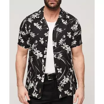 Рубашка с коротким рукавом Superdry Open Collar Print, Разноцветный