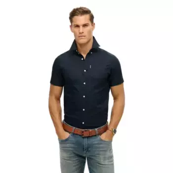 Рубашка с коротким рукавом Superdry Oxford, черный