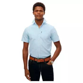Рубашка с коротким рукавом Superdry Oxford, синий