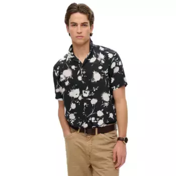 Рубашка с коротким рукавом Superdry Print, черный