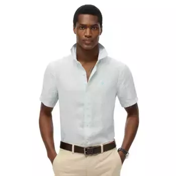 Рубашка с коротким рукавом Superdry Sd Embroidered Vacation Linen, серый