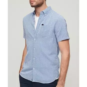 Рубашка с коротким рукавом Superdry Seersucker, синий