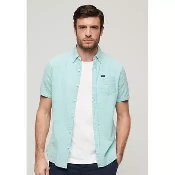 Рубашка с коротким рукавом Superdry Seersucker, зеленый