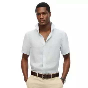 Рубашка с коротким рукавом Superdry Vacation Linen, синий