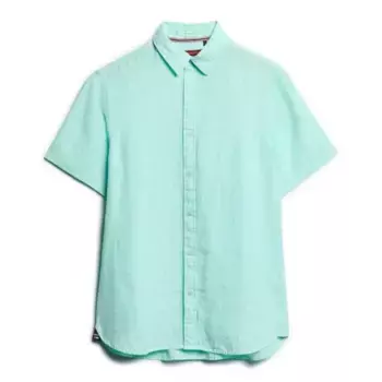 Рубашка с коротким рукавом Superdry Vacation Linen, зеленый