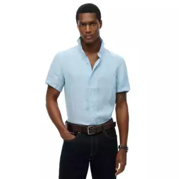 Рубашка с коротким рукавом Superdry Vacation Linen, синий
