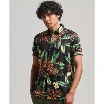 Рубашка с коротким рукавом Superdry Vintage Hawaiian, черный
