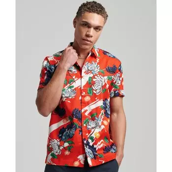 Рубашка с коротким рукавом Superdry Vintage Hawaiian, оранжевый