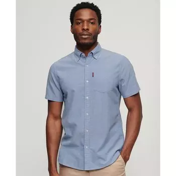 Рубашка с коротким рукавом Superdry Vintage Oxford, синий