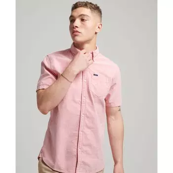 Рубашка с коротким рукавом Superdry Vintage Oxford, розовый
