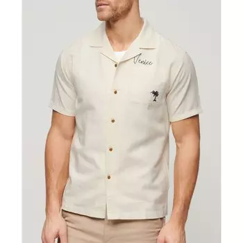 Рубашка с коротким рукавом Superdry Vintage Resot, бежевый