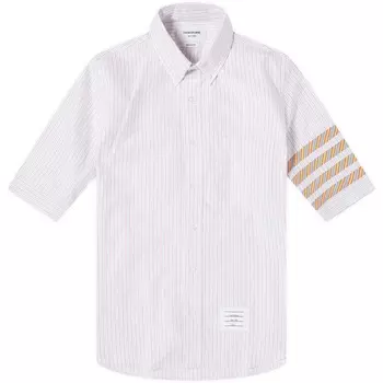 Рубашка с коротким рукавом Thom Browne 4-Bar Tricolour Short Sleeve Button Down Shirt, оранжевый