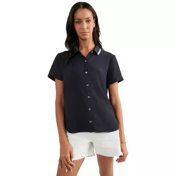Рубашка с коротким рукавом Tommy Hilfiger Tipped, темно-синий/белый
