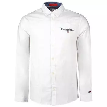 Рубашка с коротким рукавом Tommy Jeans Serif Linear Oxford, белый