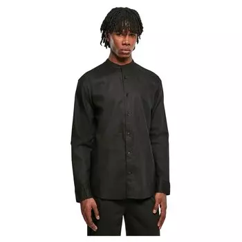 Рубашка с коротким рукавом Urban Classics Stand Up Collar, черный