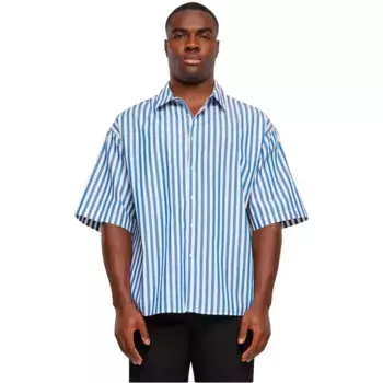 Рубашка с коротким рукавом Urban Classics Striped Summer, синий