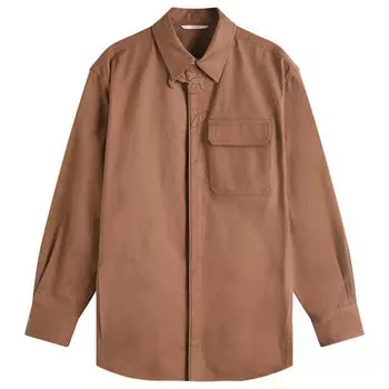 Рубашка с коротким рукавом Valentino Flower Embroidery Over Shirt, цвет Clay