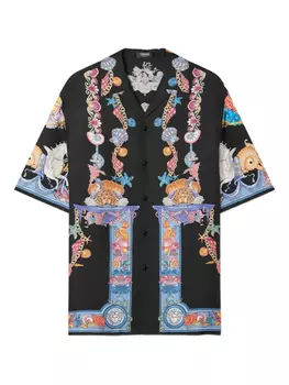Рубашка с коротким рукавом Versace Coral Theatre, черный