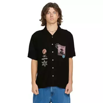 Рубашка с коротким рукавом Volcom Fa F Rygalski Woven, черный