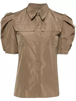 Рубашка с короткими объемными рукавами MSGM, зеленый