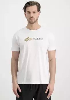 Рубашка с короткими рукавами Alpha Industries "Alpha Label T", белый