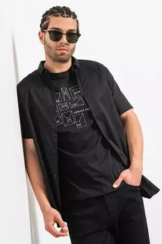 Рубашка с короткими рукавами Armani Exchange, черный