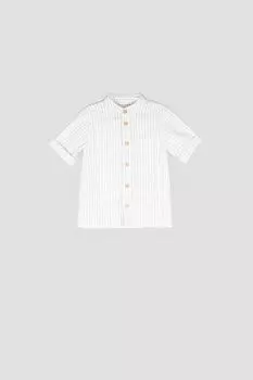 Рубашка с короткими рукавами Coccodrillo полосатый воротник с воротником-стойкой